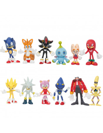 Набір фігурок 12в1 Їжачок Супер Сонік, 5 см - Sonic The Hedgehog