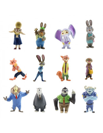 Набір фігурок 12в1 Зоотрополіс (Звірополіс) 4-7 см - Zootopia