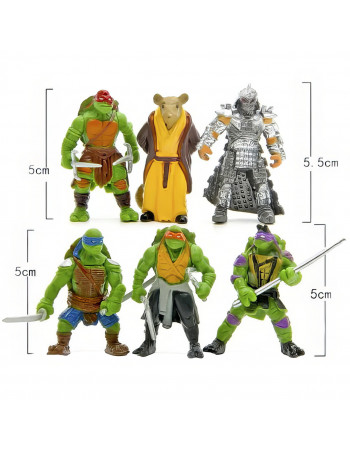 Набір фігурок 6в1 Черепашки Ніндзя, 5см - TMNT