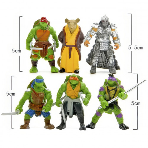 Набір фігурок 6в1 Черепашки Ніндзя, 5см - TMNT