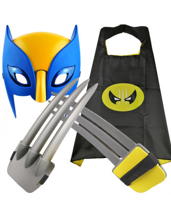 Костюм Росомахи 3в1: маска, що світиться, плащ, кігті Росомахи - X-men, Wolverine