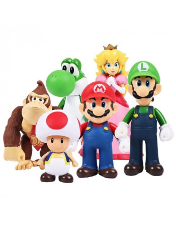 Набір фігурок 6в1 Супер Маріо, 11-14 см — Super Mario