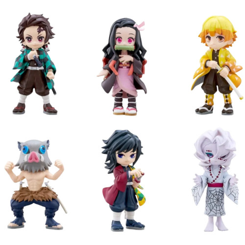 Набір фігурок 6в1 з аніме Винищувач демонів (Клинок, що розсікає демонів), 9 см — Kimetsu no Yaiba