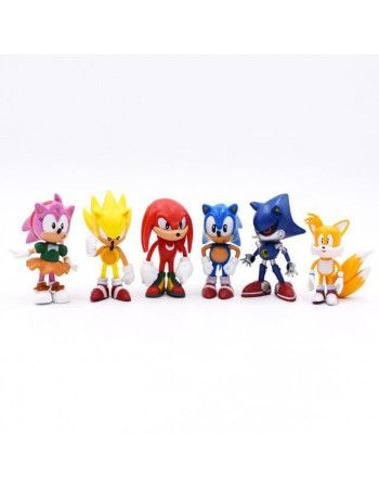 Набір фігурок Класичний Їжачок Супер Соник, 6в1, 7 см - Classic Sonic the Hedgehog