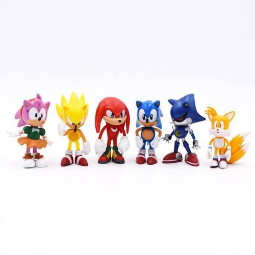 Набір фігурок Класичний Їжачок Супер Соник, 6в1, 7 см - Classic Sonic the Hedgehog