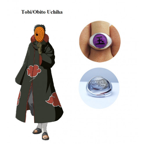 Кольцо Тобі Обіто Учиха Акацуки с логотипом Naruto - Tobi Obito Uchiha