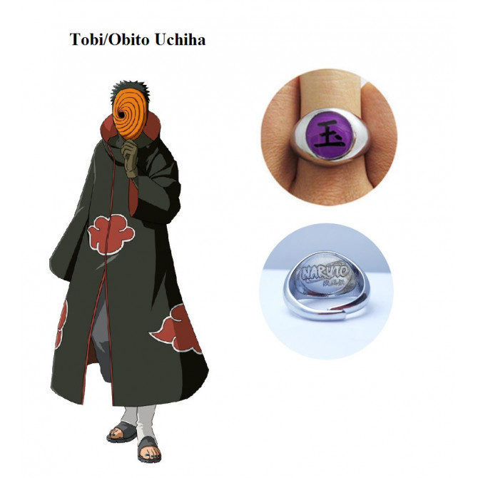Кольцо Тобі Обіто Учиха Акацуки с логотипом Naruto - Tobi Obito Uchiha