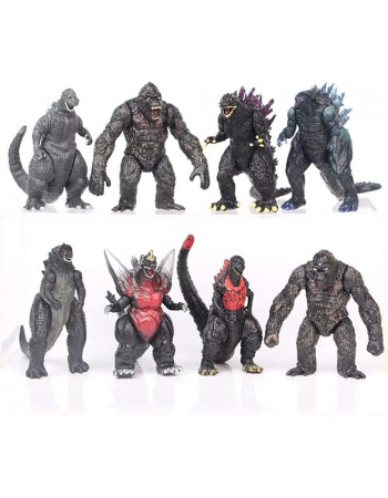 Набір фігурок 8в1 Годзілла проти Кінг-Конга, 8в1, 9 см - Godzilla vs King Kong, 8in1