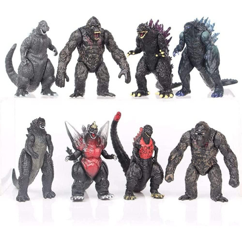 Набір фігурок 8в1 Годзілла проти Кінг-Конга, 8в1, 9 см - Godzilla vs King Kong, 8in1