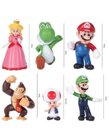 Набір фігурок 6в1 Супер Маріо, 2.5-5 см — Super Mario