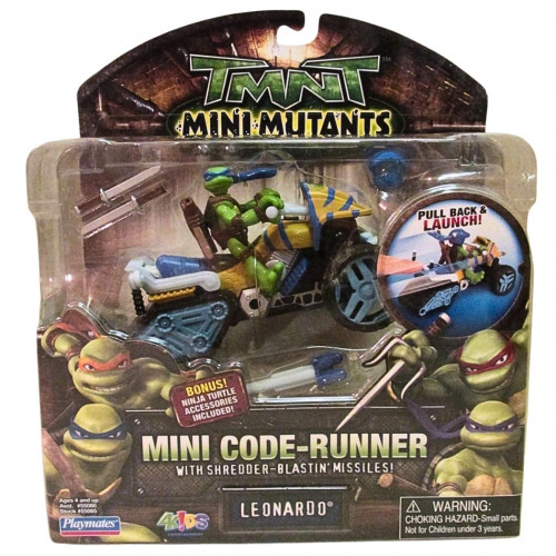 Набір міні-фігурки Леонардо з мотоциклом - Mini Code-Runner With Leonardo, 4Kids, Playmates