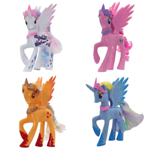 Набір іграшок 4в1 Мій Маленький Поні Принцеси: Пінк Пай, Райдуга Деш, Раріті, Епплджек, 14 см, My Little Pony