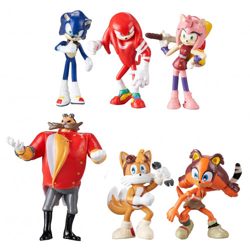 Набір фігурок Їжачок Супер Сонік 6в1, 7 см — Sonic the Hedgehog