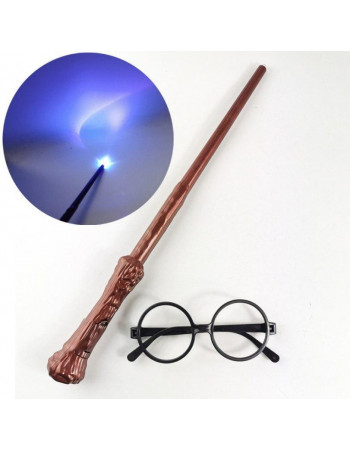 Чарівна паличка (звук, світло), окуляри та золотий снітч Гаррі Поттера - Harry Potter, Cosplay Package