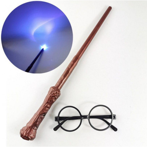 Чарівна паличка (звук, світло), окуляри та золотий снітч Гаррі Поттера - Harry Potter, Cosplay Package