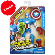 Розбірна фігурка Капітан Америка з мотоциклом - Captain America, Marvel, Mashers, Hasbro
