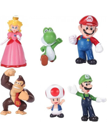 Набір фігурок 6в1 Супер Маріо та капелюх Маріо, 2.5-5 см — Super Mario