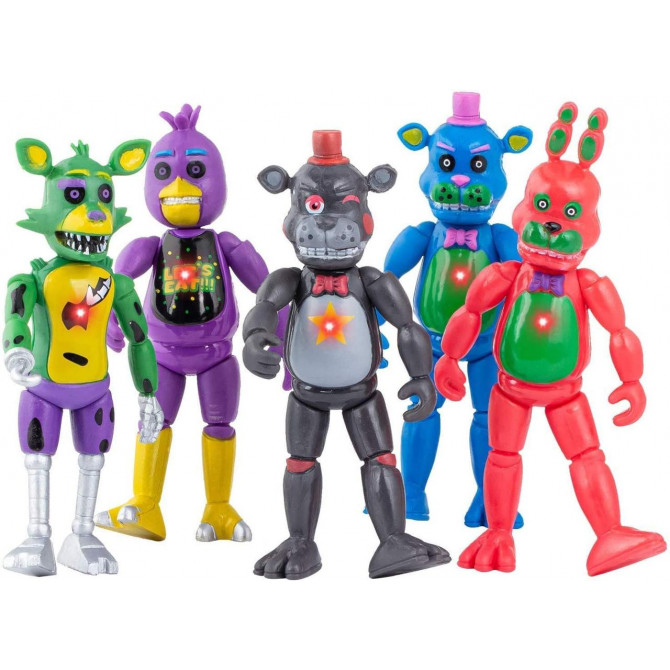 Різнокольорові аніматроніки П'ять ночей з Фредді, 5в1, 14 см - Five Nights at freddy's