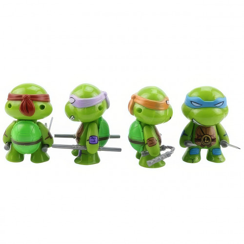 Набір фігурок 4в1 Черепашки ніндзя з аксесуарами, 7 см - TMNT