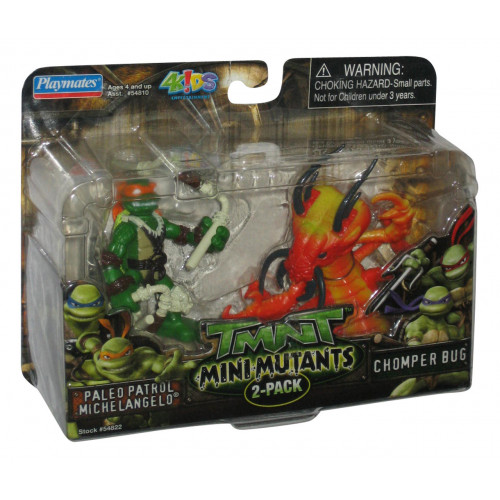 Набір міні-фігурок Мікеланджело і Чомпер Баг - Michelangelo and Chomper Bug, Mini Mutants, 7СМ, Playmates