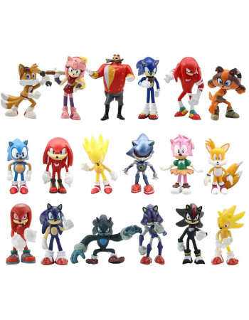 Набір Sonic Boom 18 шт Їжачок Супер Сонік 7 см — Sonic the Hedgehog