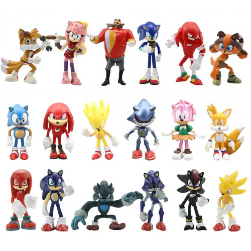 Набір Sonic Boom 18 шт Їжачок Супер Сонік 7 см — Sonic the Hedgehog