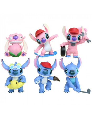 Набір фігурок 6в1 Стіч і Енджел з м/ф 'Лило та Стіч', 6-8 см — Stitch