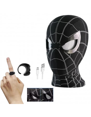 Інтерактивна маска Людина Павук з моргими очима на пульті — Spiderman Чорний