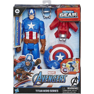 Фігурка Hasbro Капітан Америка з щитом і зброєю 30 см — Captain America, Titan Hero Series Blast Gear