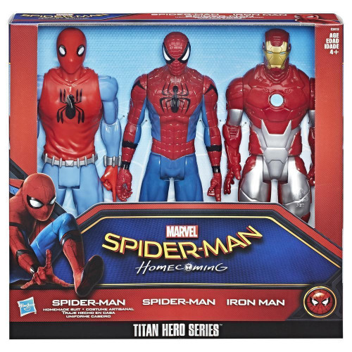 Набір іграшок Hasbro 3в1, Людина павук та Залізна людина, 30 см - Spider Man Homecoming, Marvel, Titan Hero