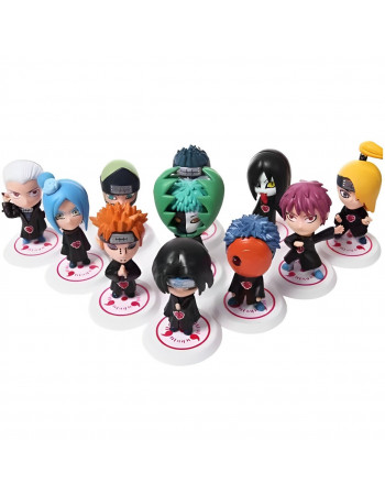 Набір фігурок 10в1 Наруто Акацукі: Ітачі Учіха, Обіто, Зецу, Дейдара та ін, 10 см