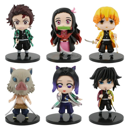 Набір фігурок 6в1 з аніме Винищувач демонів (Клинок, що розсікає демонів), 10 см — Kimetsu no Yaiba