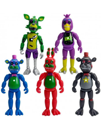 Різнокольорові аніматроніки П'ять ночей з Фредді, 5в1, 14 см - Five Nights at freddy's