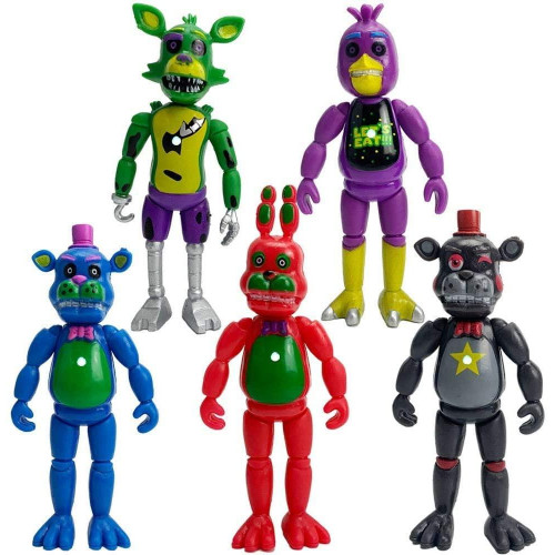 Різнокольорові аніматроніки П'ять ночей з Фредді, 5в1, 14 см - Five Nights at freddy's