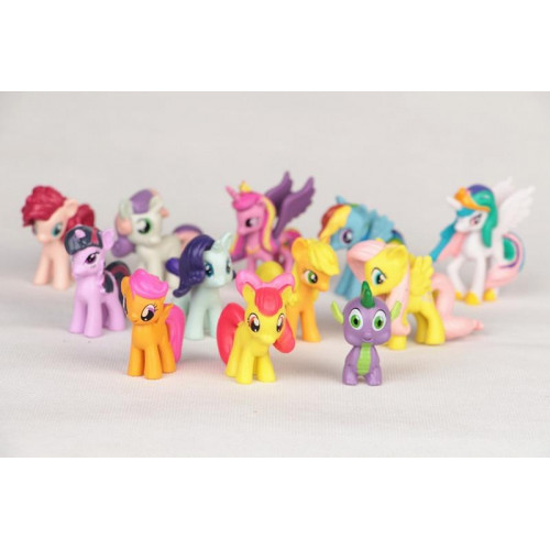 Набір 12в1 Мій Маленький Поні 3,5-4,5 см - My Little Pony: Пінк Пай, Іскорка, Епплджек, Раріті, Веселка Деш