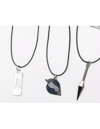 Аксесуар Наруто ланцюжок-шнурок з кулоном червоний 'Прихований Лист' - Naruto Necklace