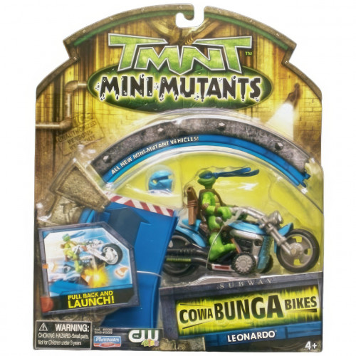 Набір міні-фігурка Леонардо з мотоциклом - Mini Subway Cowabunga Bikes Leonardo, 4Kids, Playmates