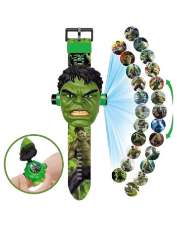 Дитячий годинник з 3D проектором 24 зображення Месники Халк - Avengers Hulk