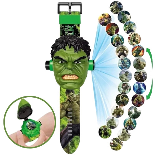 Дитячий годинник з 3D проектором 24 зображення Месники Халк - Avengers Hulk