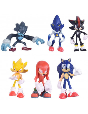 Набір фігурок з гри Їжак Супер Сонік 6в1, 7 см - Sonic the Hedgehog