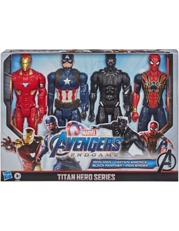 Набір фігурок 4в1 Hasbro, 30см Месники: Залізна Людина, Капітан Америка, Людина Павука, Чорна Пантера