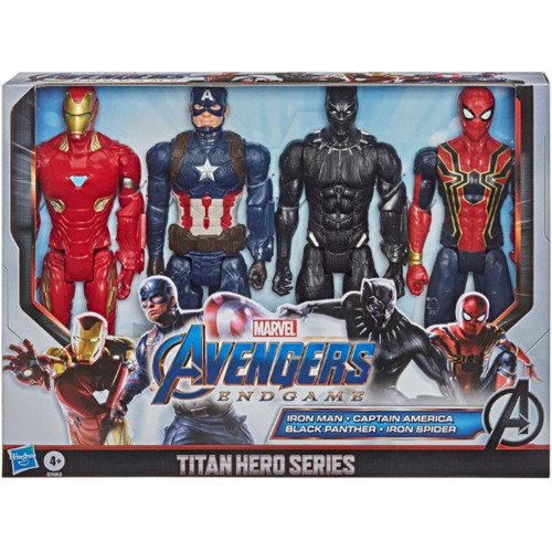 Набір фігурок 4в1 Hasbro, 30см Месники: Залізна Людина, Капітан Америка, Людина Павука, Чорна Пантера