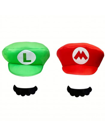 Набір капелюхів 2в1 Супер Маріо: Маріо та Луїджі з вусами - Super Mario