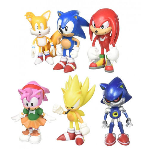 Набір фігурок Класичний Їжачок Супер Соник, 6в1, 7 см - Classic Sonic the Hedgehog