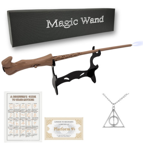 Набір Волан-де-Морта Premium 2: чарівна паличка на підставці з кулоном Дарунки Смерті - Harry Potter