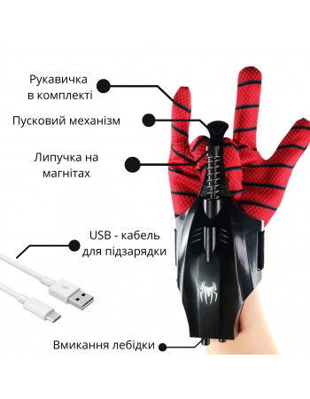 Веб-шутер Людини-Павука з пусковим механізмом на магніті - Spider Man