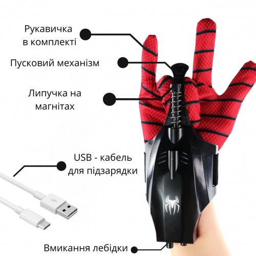Веб-шутер Людини-Павука з пусковим механізмом на магніті - Spider Man