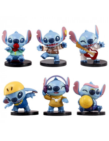 Набір фігурок 6в1 Стіч на підставках із м/ф 'Ліло та Стіч', 6-8 см — Stitch