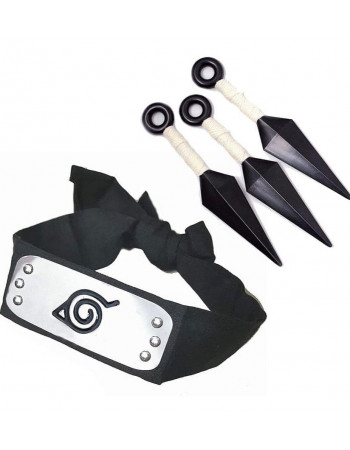 Набір аксесуарів Наруто 2в1: кунай, налобний протектор - Naruto Cosplay Set with white headband