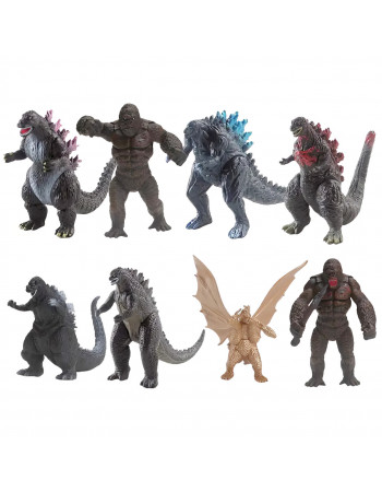 Набір фігурок 8в1 Годзілла проти Кінг-Конга, 8в1, 9 см - Godzilla vs King Kong, 8in1